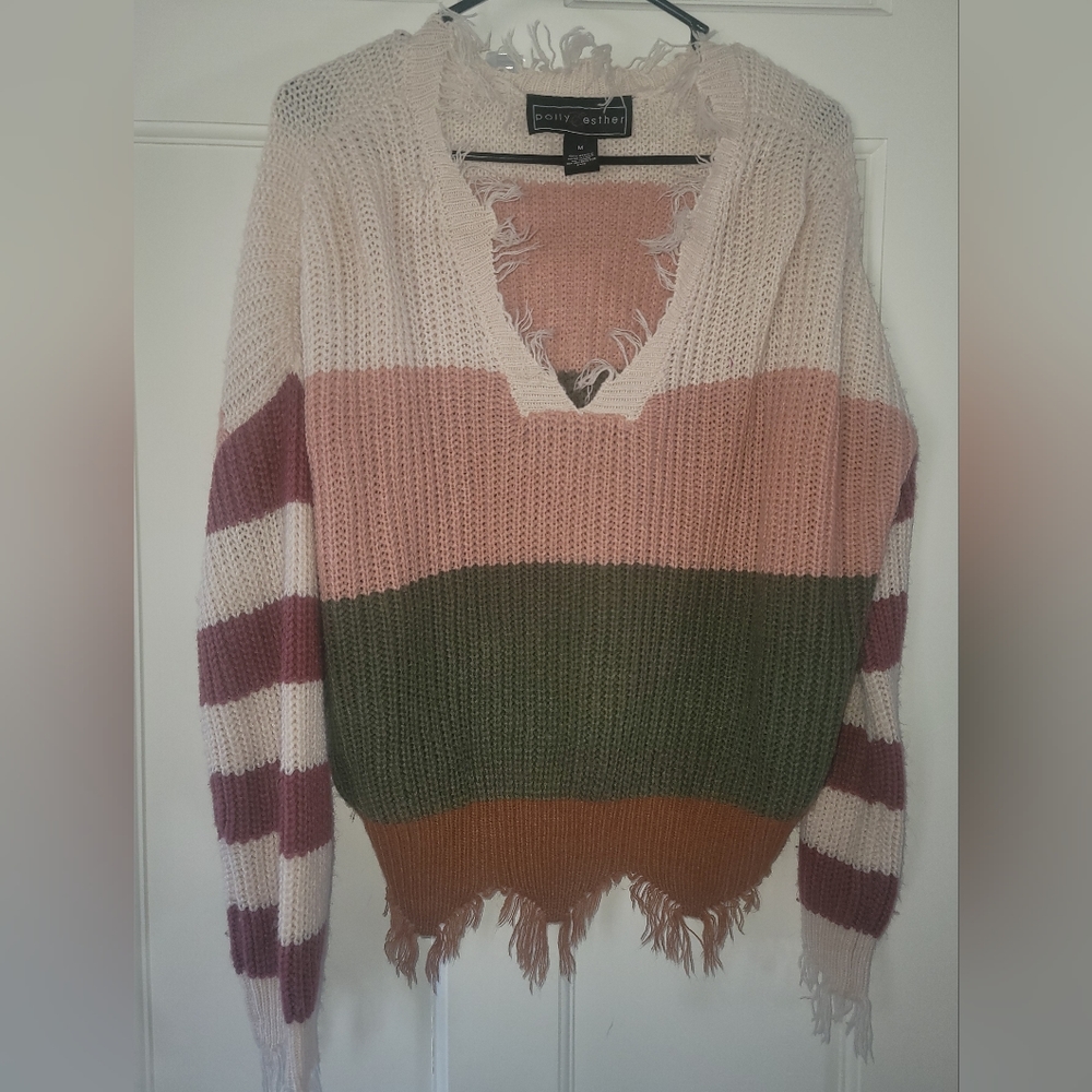 Poly & Esther Deconstructed Sweater, size medium.